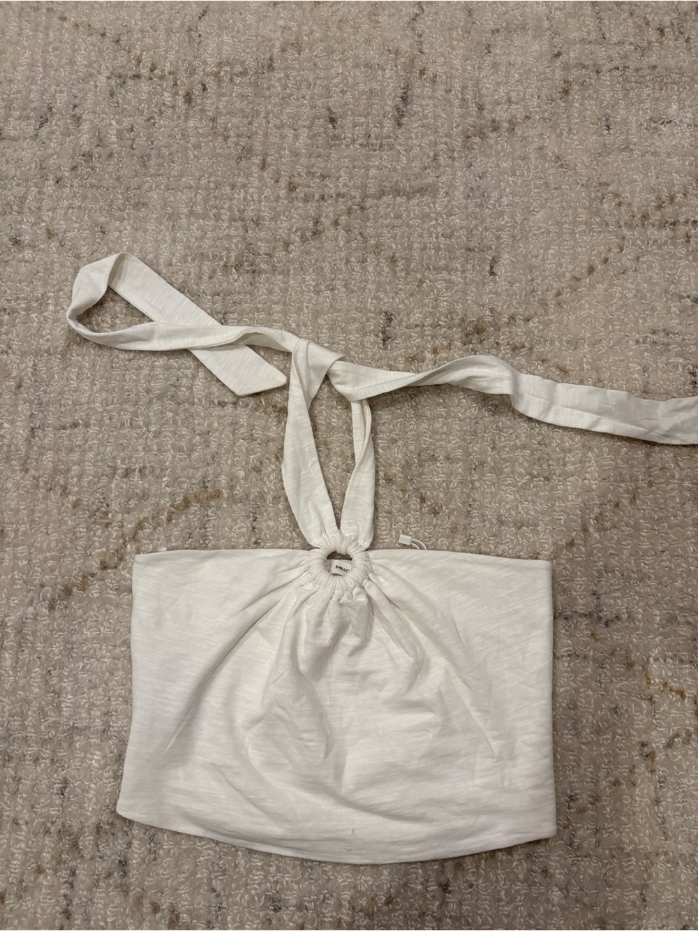 Mango White Halter-Style top